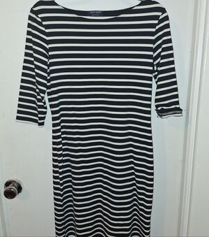 Saint James Blue Striped Dress. Size 8